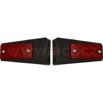 Příslušenství osvětlení automobilu Univerzální odrazka obdélníková s montážním držákem, červená (90x40 mm) 2 ks