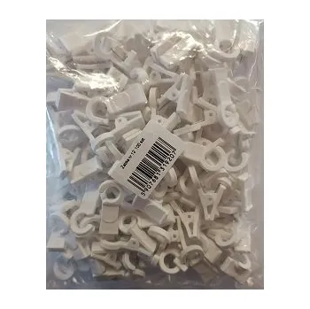 ŽABKY NA ZÁCLONY PLASTOVÉ PRO KOLEČKA BÍLÉ 100 KS