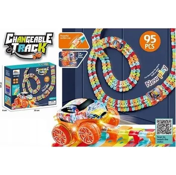 autodráha Bavytoy Dráha barevná s rotujícím autíčkem 95ks