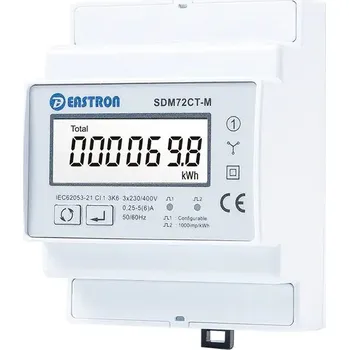 Eastron SDM72CT-M, RS485 Modbus, třífázový, pulsní výstupy, obousměrné měření