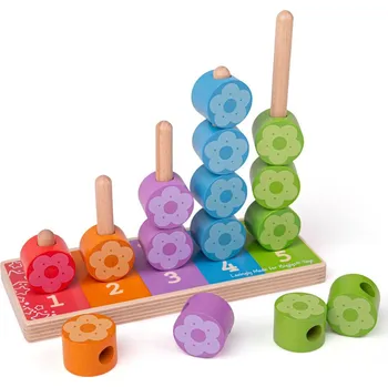 Hračka pro nejmenší Bigjigs Baby Nasazování barevných květinek