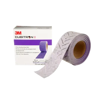 Brusný kotouč 3M CUBITRON II Hookit brusivo na hoblík 737U ROLE, 70 mm x 12 m, s více otvory, P400, 51437