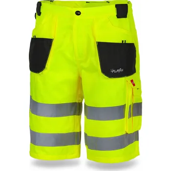 Pracovní obuv Krátké pracovní kraťasy VÝSTRAŽNÉ reflexní ochranné žluté BOZP 5XL 60