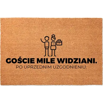KOKOSOVÁ ROHOŽKA 40X60 POD DVEŘE NÁPIS HOSTÉ – POUZE PO DOHODĚ.