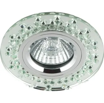 Pevné stropní svítidlo, kulaté, chromové, průhledné sklo