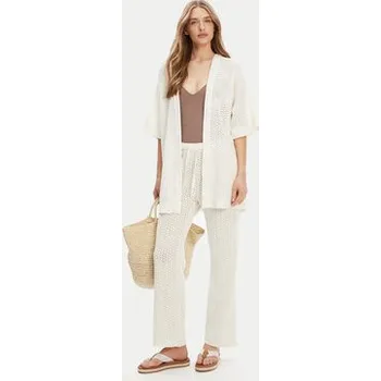 Roxy Kalhoty z materiálu ERJX603437 Écru Regular Fit M