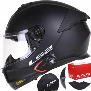 Helma na motorku Motocyklová přilba LS2 FF808 STREAM II černá matná clona + BLUETOOTH INTERKOM