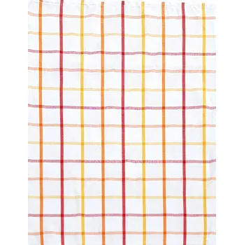 Utěrka Utěrka kuchyňská kostkovaná bílo-červená bavlněná 50x70 cm, pevná a savá