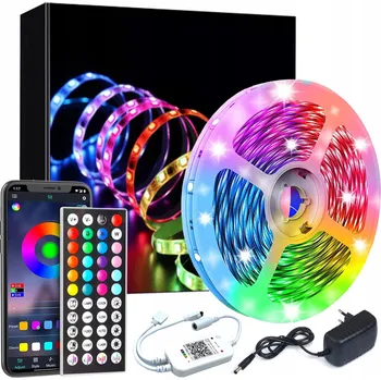 LED páska LED pásek RGB 5m 5050 12V DÁLKOVÝ OVLADAČ APLIKACE HUSTÝ