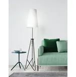 Stojací lampa TAFLO černo-zlatá 1xE27 stínidlo bílé