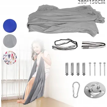 Zahradní houpačka SENZORICKÁ HOUPAČKA PRO DĚTI HAMAKA TERAPEUTICKÁ HOUPAČKA ŠEDÁ