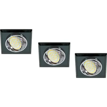 Bodové svítidlo Bodové čtvercové černé 3dílné očko SS-13