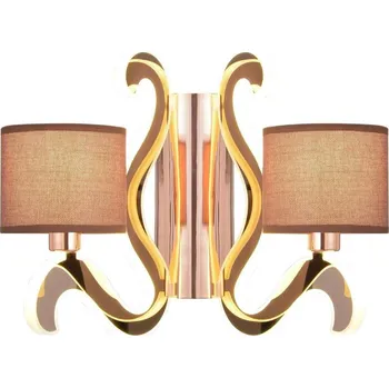 Měděná dvojitá nástěnná lampa E14 LED osvětlovací rameno Ambrosia