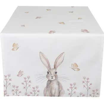 ubrus Bavlněný běhoun na stůl s motivem králíčků Rustic Easter Bunny - 50*140 cm