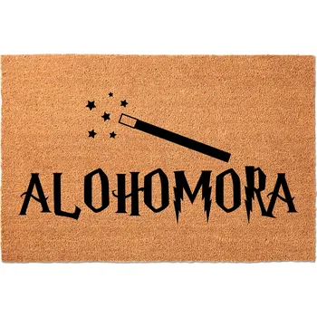 Rohožka KOKOSOVÁ ROHOŽKA 40X60 BÉŽOVÁ POD DVEŘE HUMOR HIT NÁPIS ALOHOMORA