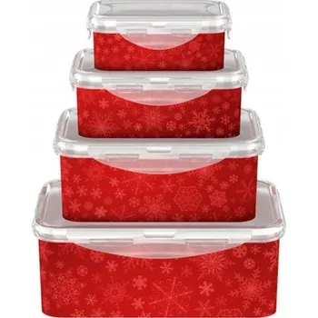 Dóza na potraviny Sada 4 vánočních úložných boxů s klipy