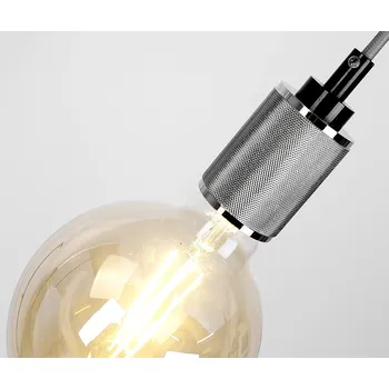 Kovové závěsné chromované/černé závěsné svítidlo E27