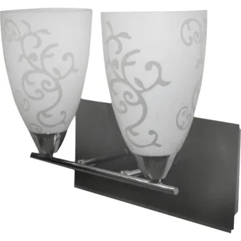 Nástěnné svítidlo Dvojitá nástěnná lampa stříbrnobílé stínidlo 2x40W E14 Medea