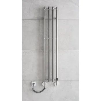 Radiátor P.M.H. Elektrický sušák ručníků PMH Mona 331 x 1533 mm, elektrické připojení vpravo, 93 W, Leštěná nerez