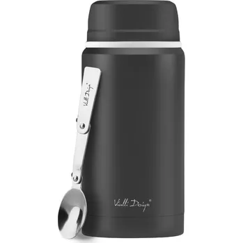 Termoska Termoska na jídlo Vialli Design Fuori 8128 750 ml grafitová se lžičkou