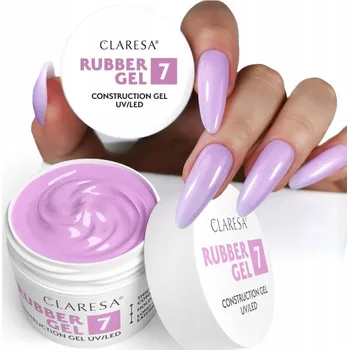 Lak na nehty Claresa RUBBER GEL gel na nehty pro modeláž a prodlužování, stavební gel #7 12g