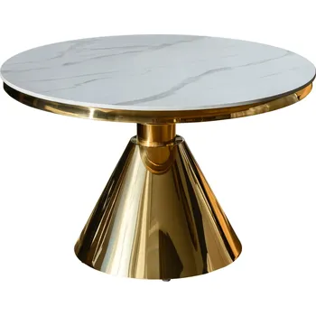 Konferenční stolek Tempo Kondela Greys 2 (zlatá + bílý mramor)