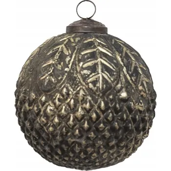Vánoční ozdoba Měděno-bronzová starožitná skleněná vánoční ozdoba - 9x9 cm