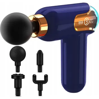 Masážní přístroj MINI MASÁŽNÍ PISTOLE VÝKONNÁ MASÁŽNÍ PŘÍSTROJ MASSAGE GUN PŘENOSNÁ + 4 NÁSTAVCE