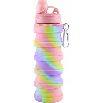 Lahev Na Pití silikonový skládací růžový 500 ml