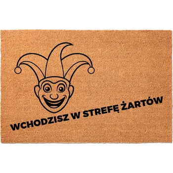 Rohožka KOKOSOVÁ ROHOŽKA 40X60 BÉŽOVÁ POD DVEŘE HUMOR HIT NÁPIS ZÓNA VTIPŮ
