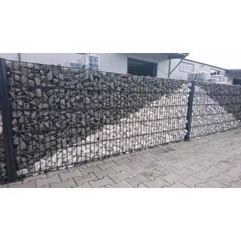 Plot Gabionový plot - sekce 250 x 143 cm, včetně příslušenství, antracitová šedá
