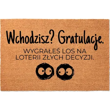 Rohožka KOKOSOVÁ ROHOŽKA 40X60 KE DVEŘÍM HIT NÁPIS GRATULACE – ŠPATNÉ ROZHODNUTÍ!