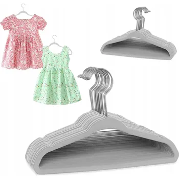 Ramínko Dětské ramínko šedé sametové 20 ks