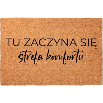 Rohožka KOKOSOVÁ ROHOŽKA 40X60 BÉŽOVÁ KE DVEŘÍM NÁPIS TADY ZAČÍNÁ POHODLÍ.