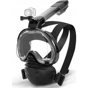 Potápěčská maska Potápěčské Brýle pro potápění celoobličejová s trubičkou Kaimana Potápěčské Brýle celoobličejová černá