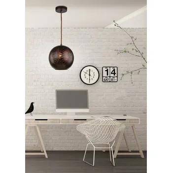 Závěsná stropní lampa 1X60W E27 hnědá