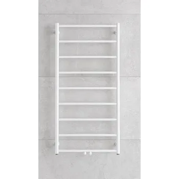 Radiátor P.M.H. Těleso koupelnové PMH Naas 500 x 775 mm, 130 W, klasické i středové připojení, Metalická stříbrná matná RAL 9006