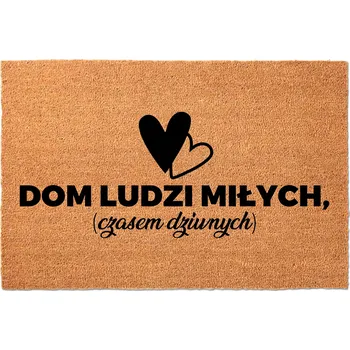 KOKOSOVÁ ROHOŽKA 40X60 BÉŽOVÁ KE DVEŘÍM NÁPIS DOMOV MILÝCH (A DIVNÝCH)