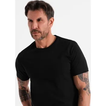 Pánské tričko Klasické pánské bavlněné tričko BASIC – černé V1 OM-TSBS-0236