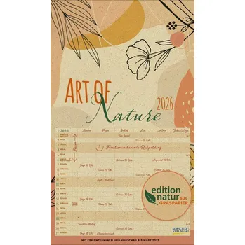 Familienplaner Art of Nature aus Graspapier 2026 - Korsch Verlag