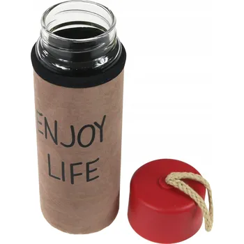 Láhev SKLENĚNÝ LAHEV NA PITÍ NA VODU 420 ML HNĚDÝ - 232760