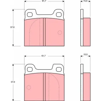 Brzdová destička Sada brzdových destiček, kotoučová brzda TRW GDB142