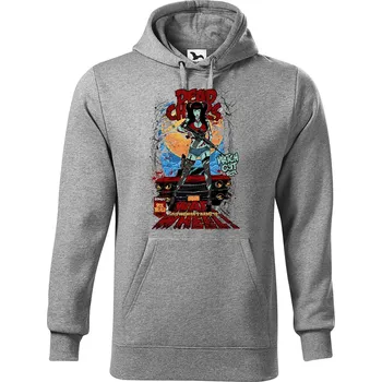 Pánská mikina DOBRÝ TRIKO Pánská mikina s potiskem War wheel Velikost pánské mikiny: 5XL, Barva: Tmavě šedý melír