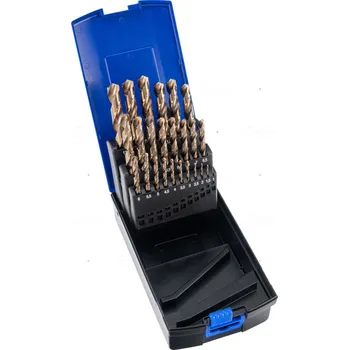 Příslušenství k vrtačce Condor vrtáky spirálové broušené HSS-Co.5%, průměr 1,0 - 13,0 mm, sada 25 dílů - 100-08269