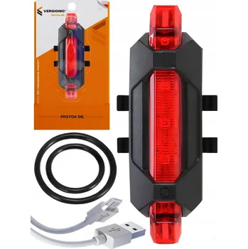 Cyklosvítilna VÝKONNÉ ZADNÍ SVĚTLO NA KOLO LED 4 REŽIMY USB 110mAh VODĚODOLNÉ IP44