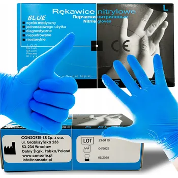 Pracovní oblečení NITRILOVÉ RUKAVICE CONSORTE BLUE MODRÉ S