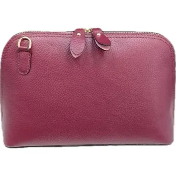 Dámská kožená zipová crossbody kabelka Patrizia Piu 3575 - malinová