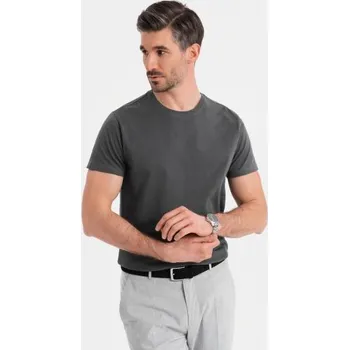 Pánské tričko Pánské klasické bavlněné tričko BASIC - grafitové V15 OM-TSBS-0236