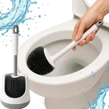 WC štětka SILIKONOVÝ KARTÁČ NA WC TOALETU - ČIŠTĚNÍ, MYTÍ, ANTIBAKTERIÁLNÍ