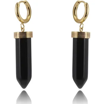 Náušnice Flamenco Mystique Náušnice z nerezové oceli pozlacené 14k zlatem s horským krystalem KST2904CZ